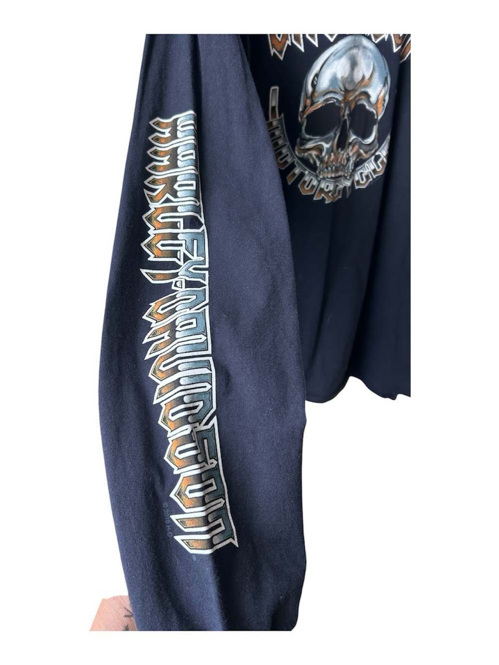 Harley-Davidson Navy Long Sleeve Skull & Logo Graphic Tee - Picture 5 of 8